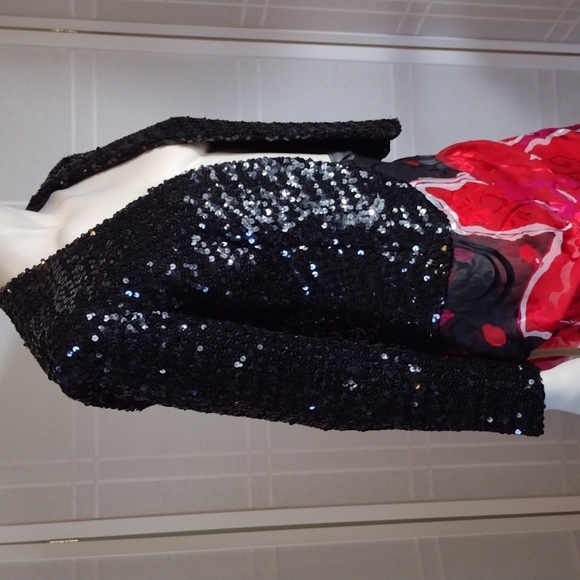 Anna Christine silk lined sequined evening jacket - Picture 2 of 12